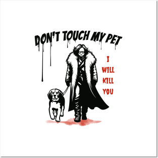 Don't Touch My Pet - Assassin and Beagle dog Posters and Art